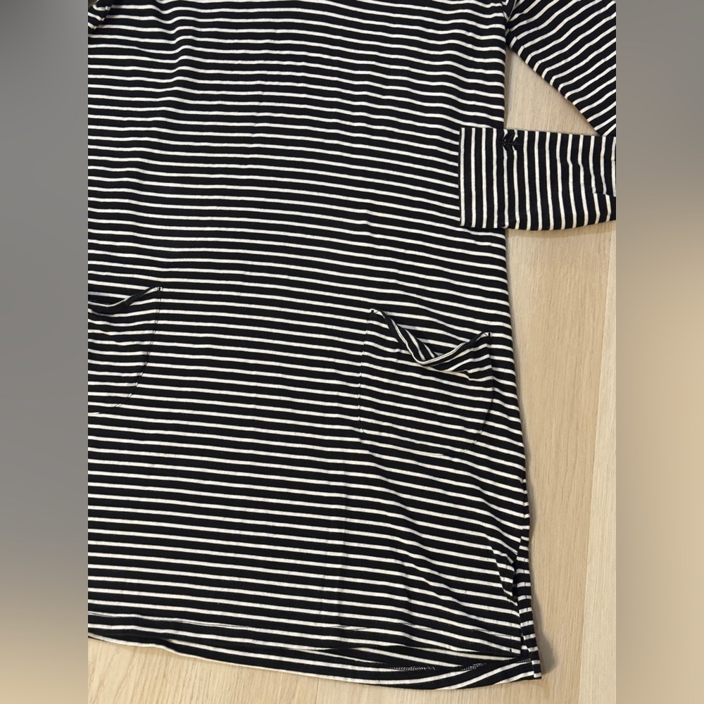 Coolibar Hooded Catalina Beach Coverup Tunic Dress Striped hoodie hood pockets S - Picture 2 of 6